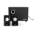 Produktbild: Nedis CSPR10021BK Lautsprecher 2.1 (11 W, pc lautsprecher, usb-betrieb, klarer sound, platzsparend) schwarz