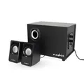 Produktbild: Nedis - PC-Lautsprecher - Stromversorgung über USB - Subwoofer - Anschlüsse Eingang: 1x 3.5 mm - 2.1-Stereosound - 33-W-Lautsprechersets - ABS/Holz - Schwarz