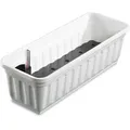 Produktbild: Alpfa Blumenkasten mit Wasserspeicher Balkonkasten 60cm - 100cm weiß 100 cm