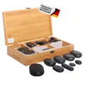 Produktbild: Hot Stone Steine Set 45 Stück aus Basalt Spa Massagesteine Wärmesteine mit Box