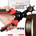 Produktbild: Lochzange für Leder und Gürtel, Revolverlochzange mit 6 Lochgrößen 2–4,5 mm, ...