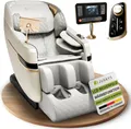 Produktbild: Juskys Massagesessel Naxos, elektronisch, Bluetooth & Heizung – Weiß / Hellgrau