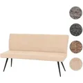Produktbild: Sitzbank HWC-K16, Esszimmerbank Bank Polsterbank, Rückenlehne Stoff/Textil Chenille Metall 160cm ~ creme-beige