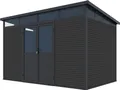 Produktbild: Weide Gartenhaus | Aluminium & WPC | Gerätehaus mit Doppeltür | 338x218 cm | Wetterfest in Anthrazit