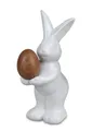 Produktbild: Kaufhaus le petit Osterhase Deko Hase Keramik Ei Oster Tier Figur Mann Kaninchen Skulptur Objekt, Dekofigur Dekoskulptur Osterfigur aus Keramik