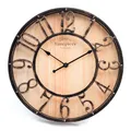 Produktbild: Wanduhr, Ø 35 cm, Holzoptik, rustikal - braun