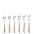 Produktbild: Kuppels PRISMA Kuchengabel-Besteck Set aus 18/0 Edelstahl, 6-teilig, für 6 Personen, hochwertige Kunststoffgriffschalen in Apricot, rostfrei & spülmaschinenfest