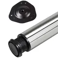 Produktbild: SOTECH 1 Stück Tischbein Höhe 710 mm Ø 76/80 mm echt Edelstahl gebürstet belastbar bis 75 kg, Schreibtischbein mit 32 mm Höhenverstellung Tischfuß