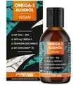 Produktbild: Omega-3 Algenöl 100 ml - hochdosiert mit 3665 mg Algenöl, davon 1203 mg DHA & 667 mg EPA - veganes Omega-3 Öl + Ahiflower® Öl mit angenehmem Orangen-Geschmack - laborgeprüft mit Zertifikat