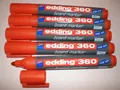 Produktbild: 5 Stück Edding 360 board-marker rot 1,5-3mm Boardmarker Stifte f. Whiteboard NEU