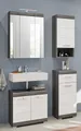 Produktbild: xonox.home Badmöbel-Set Badezimmer-Set Scout, weiß Hochglanz / rauchsilber, 4-teilig, (4-St)