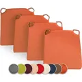 Produktbild: sunnypillow 4er Set Stuhlkissen mit Klettverschluss Polsterauflage Auflage für Stühle | Indoor / Outdoor | Sitzkissen Sitzauflage | Maße: 42 (vo... - Orange
