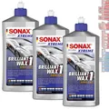 Produktbild: 3x Sonax XTREME BrilliantWax 1 Hybrid NPT 500ml Hartwachs Tiefenglanz spiegelnd