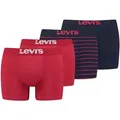 Produktbild: Boxershorts LEVI'S, Herren, Gr. M, rot (rot, schwarz), Obermaterial: 95% Baumwolle, 5% Elasthan, gestreift, unifarben, körpernah, Unterhosen, mit breitem Logobund