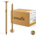 Produktbild: STRÜBER Tellerkopfschrauben mit Torx-Antrieb (6,0 x 60 mm / 100 Stück) Holzschrauben für Dachkonstruktionen - Konstruktionsschrauben Gelb verzinkt - Sparrenschrauben TX-Buchse - BIT TX-30 inklusive!