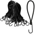 Produktbild: COM-FOUR® 50x Premium Planenspanner mit Haken - Spanngummi für Banner, Plakate, Zelte, Planen, Pavillion - Zeltspanner für Camping - Gummispanner - Expanderschlinge (50 Stück - schwarz - 18cm)