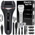 Produktbild: Retoo Hornhautentferner Elektrisch mit 3 Austauschbaren Köpfen und 2 Geschwindigkeiten, LED, kabellos Pediküre Set, Wasserdichte Callus Remover, für Rissige Fersen, Abgestorbener, Akku