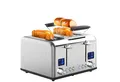 Produktbild: STEINBORG Toaster SB-2080, 4 kurze Schlitze, für 4 Scheiben, 1630 W, Edelstahl Gehäuse,Brötchenaufsatz,Krümelschublade,2xDigitales Display