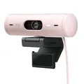 Produktbild: Logitech Brio 500 Full-HD-Webcam mit Auto-Lichtkorrektur, Zeigemodus, Doppelmikrofon + Rauschunterdrückung, Webcam-Abdeckung, für Microsoft Teams, Google Meet, Zoom, USB-C-Kabel - Rosa