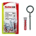 Produktbild: Fischer 537632 Dübel mit geschlossenem Ösenhaken, Duopower, Grau und Rot, 6 x 30 mm, 6 Stück je Packung