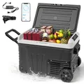 Produktbild: EUHOMY 35L Auto-Kühlschrank, Kompressor Kühlbox -20℃~20℃,12V Kühlschrank 12V DC/220V AC, mit APP-Steuerung, Tragbarer Gefrierschrank mit Rädern für Camping, Reisen, Angeln, Outdoor