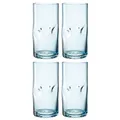 Produktbild: LEONARDO HOME Vesuvio Longdrinkglas Set 4-teilig - Becher aus hochwertigem Glas in organischer Form - Inhalt 330 ml - Handgemacht - Spülmaschinengeeignet - 4 Trinkgläser in Farbe blau, 077378