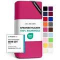 Produktbild: Jacobson Spannbettlaken BOXSPRING & ÜBERLÄNGE aus 100% Baumwolle, für hohe & lange Matratzen, Jersey Bettlaken 160 g/m2, OEKO-TEX® rosa 140 - 160 cm x 220 cm