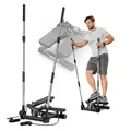 Produktbild: Hop-Sport Swing Stepper HS-050S Norg, Up-Down-Side-Stepper für Zuhause mit Haltegriffen, Expander & LCD-Display, Ganzkörpertraining mit einem Sportgerät