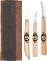 Produktbild: KIRSCHEN Schnitzmessersatz in Ledertasche 3-tlg. Schnitzmesser Schnitzwerkzeug