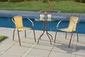 Produktbild: LC Garden Gartentisch Garvista Garten Set Balkontisch mit Gartenstühlen Ø60cm rund braun (Balkonset, 3-St)
