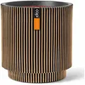 Produktbild: Capi Pflanzgefäß Zylinder Groove Ø 43,5 cm x 46 cm Gold-Schwarz