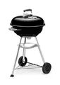 Produktbild: Weber Compact Kettle Holzkohlegrill/Dreibein-Ständer und Räder, Hitzebeständiges, rostfreies Design, Verchromter dreilagiger Rost, 47 cm, Schwarz