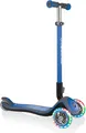 Produktbild: GLOBBER ELITE DELUXE LIGHTS – Tretroller Kinder, 120/80 mm, ABEC 5, 3-rädrig, höhenverstellbar, LED-Rollen, dunkelblau