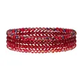 Produktbild: FULU AUTUMN Damen Kristall Perlen Armband Mehrschichtiges Steine Armband Boho Modeschmuck Beste Freundin Geschenke(Red)