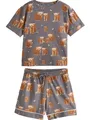 Produktbild: NEXT Damen Standard Kurzarm-Schlafanzug, Hochlandrind Hamish Charcoal Grey Hamish The Highland Cow M