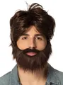 Produktbild: Hipster - Kostüm Set Braun Fasching Perücke & Bart - Die Kunst des gepflegten