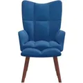 Produktbild: vidaXL Relaxsessel mit Hocker Blau Samt Modell 6