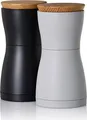 Produktbild: AdHoc Twin MP125, Salz- und Pfeffermühlen-Set, Schwarz, Grau, Kunststoff, Holz, Keramik, Pfeffer, Salz, 133 mm