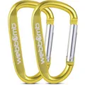 Produktbild: Webbomb Karabinerhaken 6656, Aluminium, 67x3,7mm, klein, gelb eloxiert, 2 Stück