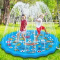 Produktbild: Sommer Sprinkler Wasserspielmatte 170 cm Großes Runden Aufblasbar Splash Spie...
