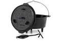 Produktbild: BBQ-Toro Grilltopf Dutch Oven DO45E, 4,2 L Emaille Gusseisen Kochtopf, Gusstopf, Gusseisen (Emaille-Set)