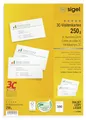 Produktbild: SIGEL LP800 bedruckbare Visitenkarten 3C, 100 Stück (10 Blatt), hochweiß, glatter Schnitt rundum, 250 g, 85x55 mm, aus nachhaltigem Papier