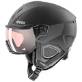 Produktbild: uvex Instinct Visor pro V Skihelm für Erwachsene, Männer Frauen Unisex, Variomatic Visier, Selbsttönend, Black matt 59-61