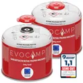 Produktbild: EVOCAMP 2X Propan Butan Gaskartuschen 300g, Schraubventil Eurogewinde 7/16