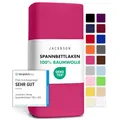 Produktbild: Jacobson Jersey Spannbettlaken Spannbetttuch Baumwolle Bettlaken (120x200-130x200 cm, Pink)