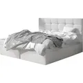 Produktbild: MIRJAN24 Boxspringbett Luanda, Doppelbett mit zwei Bettkästen und Matratze, Ehebett (Farbe: Soft 017, Größe: 180x200 cm) - Weiß