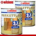 Produktbild: Wilckens 2 x 750 ml Parkettlack 2in1 glänzend Fußbodenlack Holzboden Korkboden