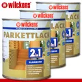 Produktbild: Wilckens 3 x 750 ml Parkettlack 2in1 glänzend Fußbodenlack Holzboden Korkboden
