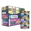 Produktbild: Bozita Mousse Wild Mix – 12x85g Nassfutter für Katzen in Mousse-Textur mit Rentier, Hirsch oder Wildschwein - getreidefrei, ohne Zuckerzusatz und Farbstoffe - mit Postbiotika unterstüzt die Darmflora