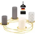 Produktbild: bremermann Kerzenhalter in Kranzform, für Stumpenkerzen, Kerzenständer gold